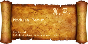 Moduna Petur névjegykártya